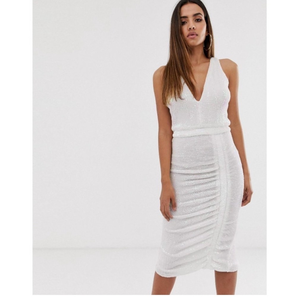 NWT Lavish Alice Iridescent Sequin Midi Dress